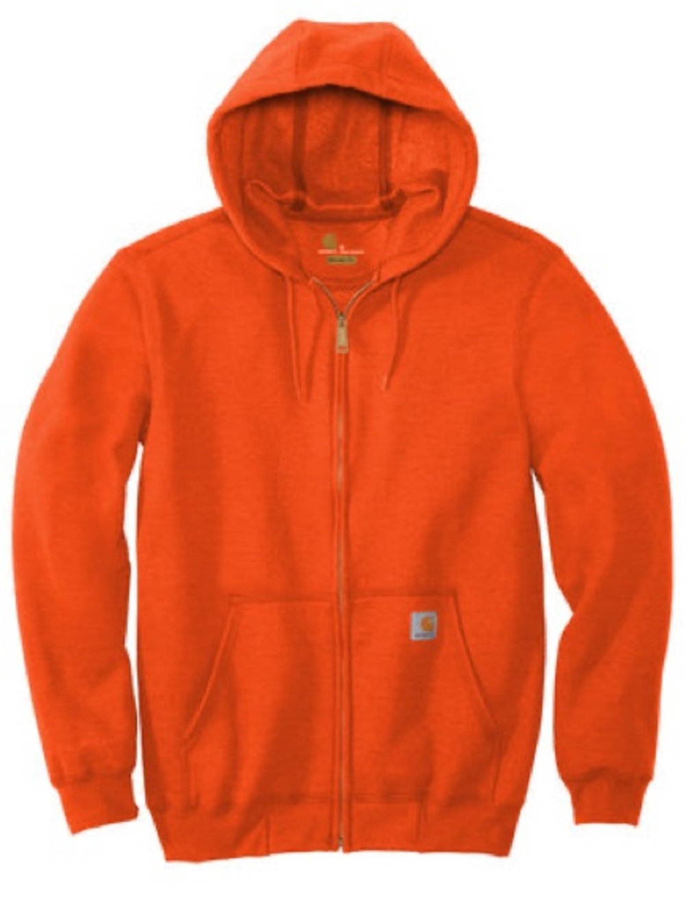 Carhartt Men’s Bright Orange oversized Zip-Up Hooded Sweater